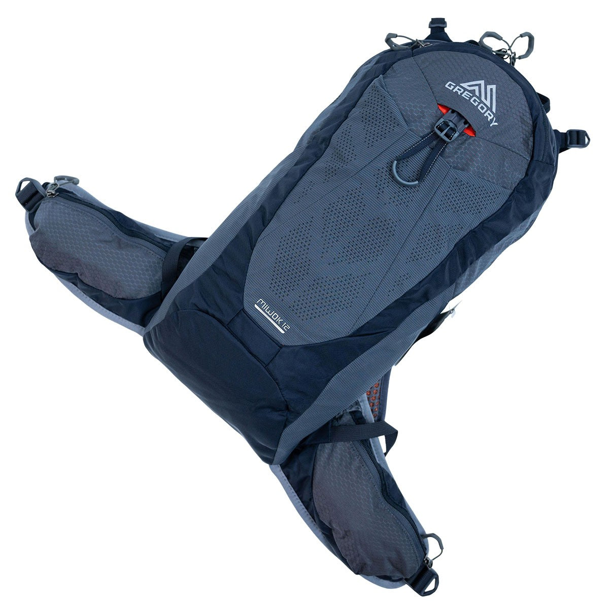 Gregory Miwok 12 Flame Black hiking backpack rear view